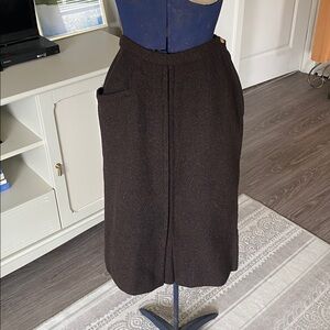 Vintage 1950s McArthur Ltd. Wool Herringbone Pencil Skirt